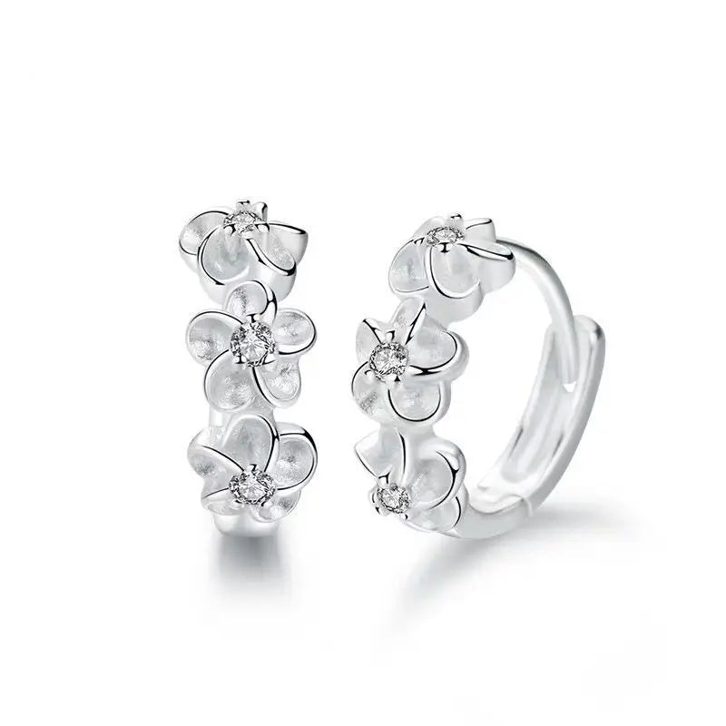 Silver Petal Earrings