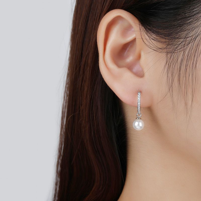 Elegant Silver Pearl Earrings