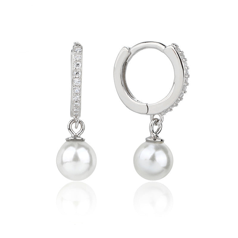 Elegant Silver Pearl Earrings