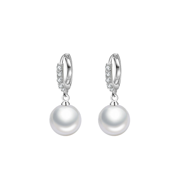 Elegant Silver Pearl Earrings